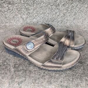 Taos Footwear Imagine Slide Sandal Metallic Bronze Women's 8